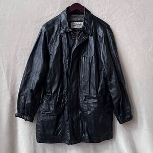 Size Large Vintage Pelle Studio Wilsons Leather Black Thinsulate Insulated Coat